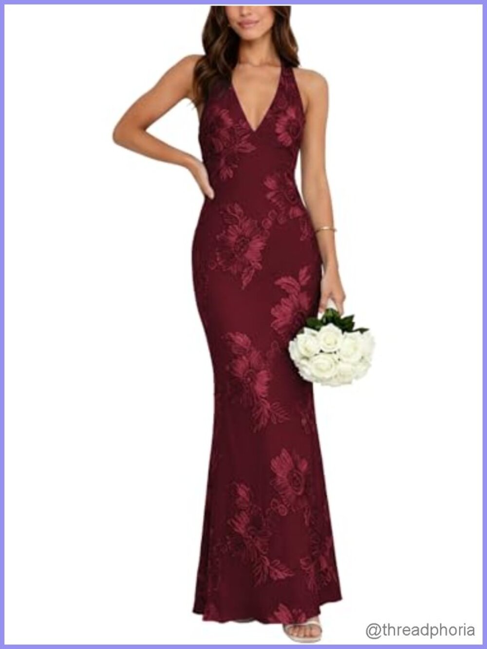 Floral Mesh Halter Bodycon Maxi Dress Wedding Guest Cocktail